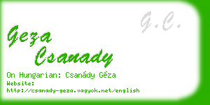 geza csanady business card