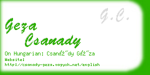 geza csanady business card